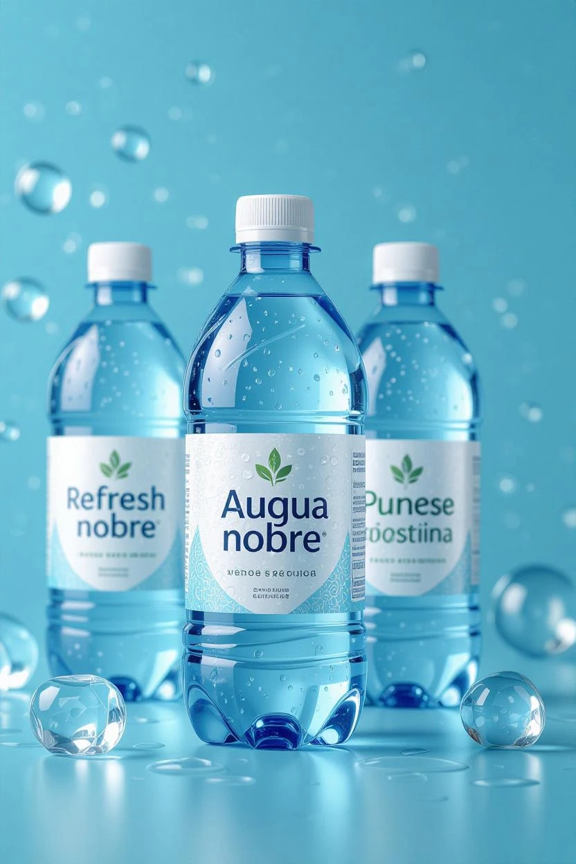 Garrafa de água com tampa azul